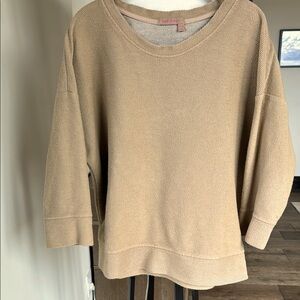 Fresh Produce tan crewneck pullover shirt